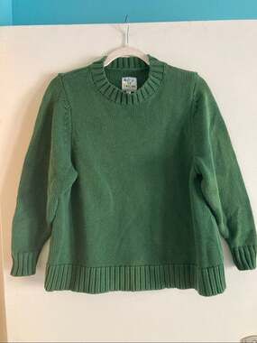 Shiny by Nature Womens Shamrock Green 100% Cotton Knit Sweater Size S
